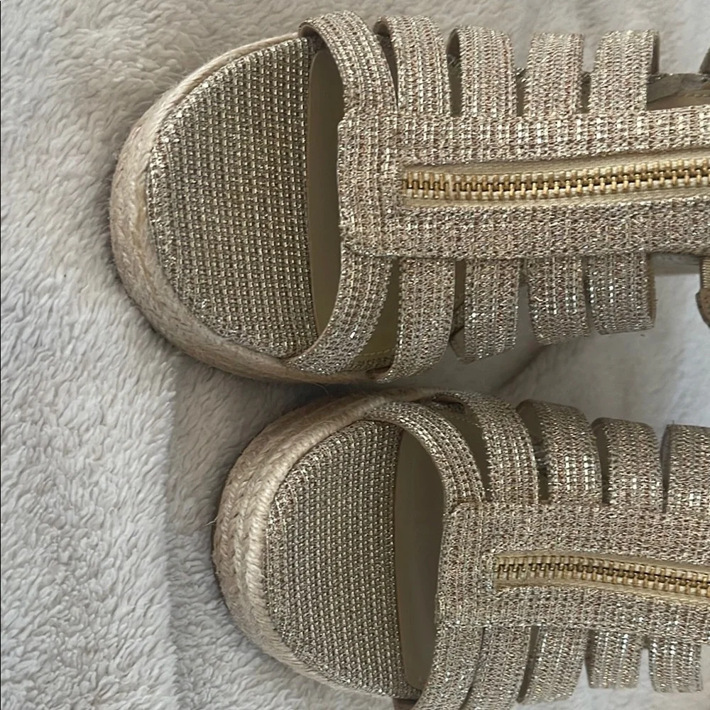 Michael Kors Gold Gladiator Sandals with Zipper - Picture 4 of 15